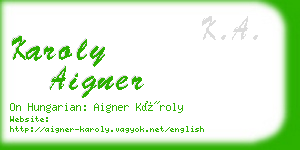 karoly aigner business card